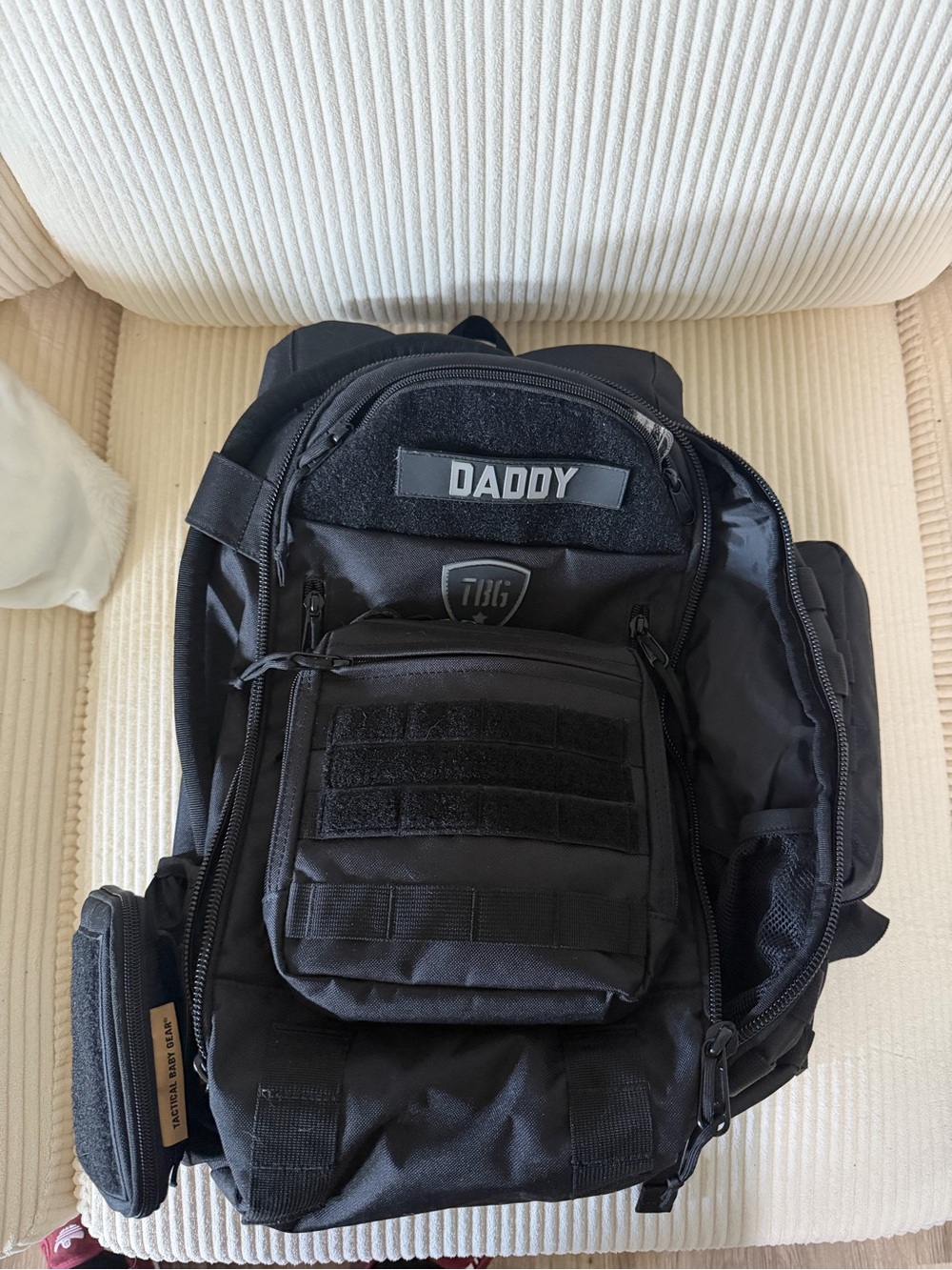 Tactical Black Men's Baby Gear Backpack and all accessories